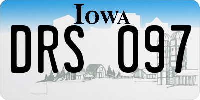 IA license plate DRS097