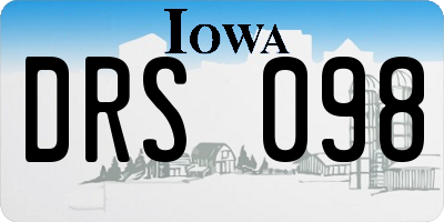 IA license plate DRS098