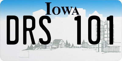 IA license plate DRS101