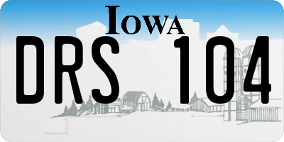IA license plate DRS104