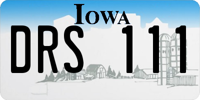 IA license plate DRS111
