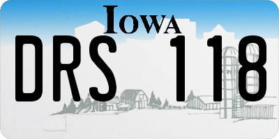 IA license plate DRS118