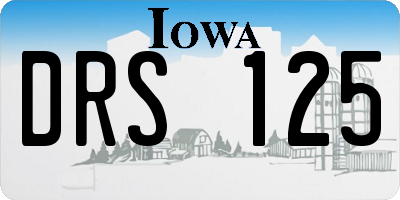 IA license plate DRS125