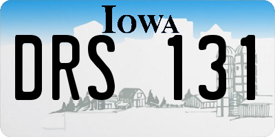IA license plate DRS131