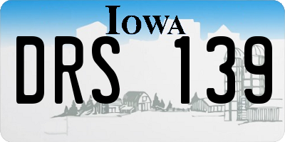 IA license plate DRS139