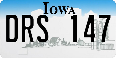 IA license plate DRS147