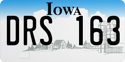IA license plate DRS163