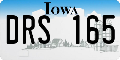 IA license plate DRS165
