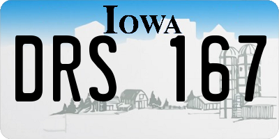 IA license plate DRS167