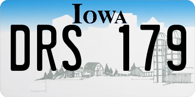 IA license plate DRS179