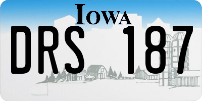 IA license plate DRS187