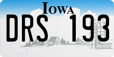 IA license plate DRS193