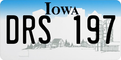 IA license plate DRS197