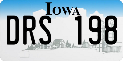 IA license plate DRS198