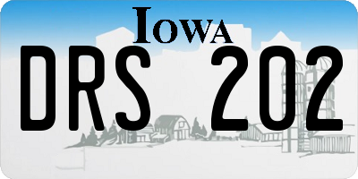IA license plate DRS202