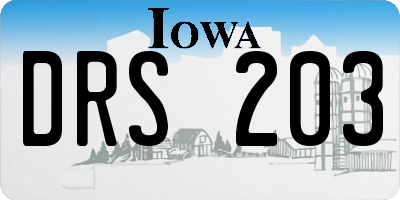 IA license plate DRS203