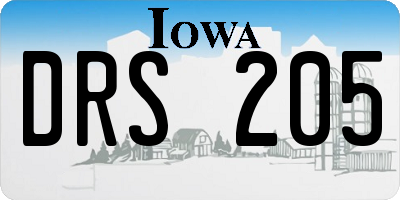 IA license plate DRS205