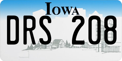 IA license plate DRS208