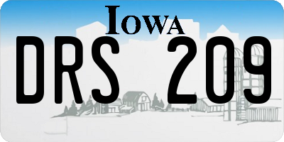 IA license plate DRS209