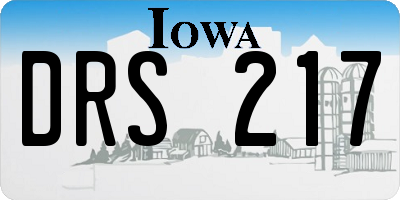 IA license plate DRS217