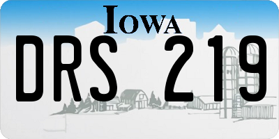 IA license plate DRS219