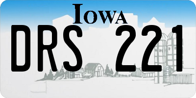 IA license plate DRS221