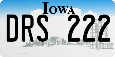 IA license plate DRS222