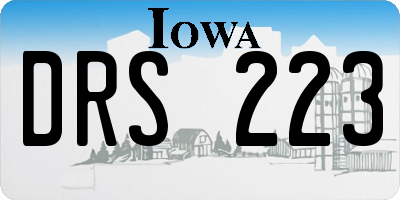 IA license plate DRS223