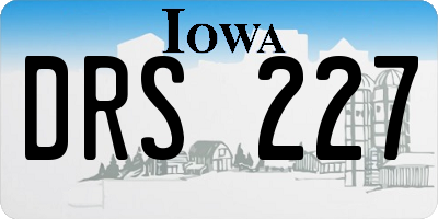 IA license plate DRS227