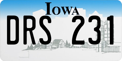 IA license plate DRS231