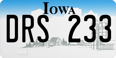 IA license plate DRS233