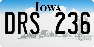 IA license plate DRS236