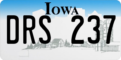 IA license plate DRS237