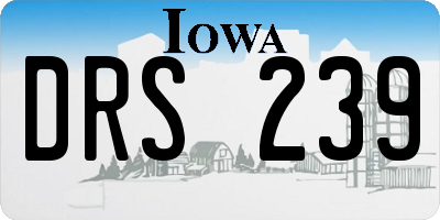 IA license plate DRS239
