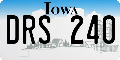 IA license plate DRS240