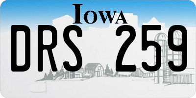 IA license plate DRS259