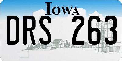 IA license plate DRS263
