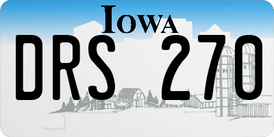 IA license plate DRS270