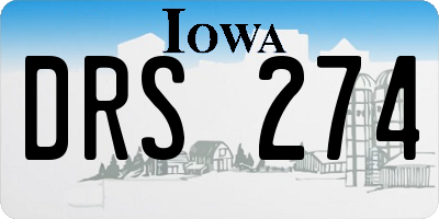 IA license plate DRS274