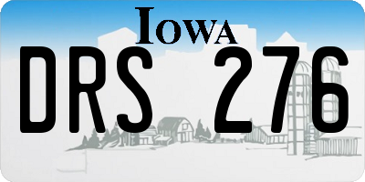 IA license plate DRS276