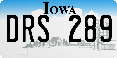 IA license plate DRS289