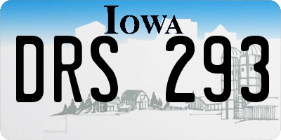 IA license plate DRS293