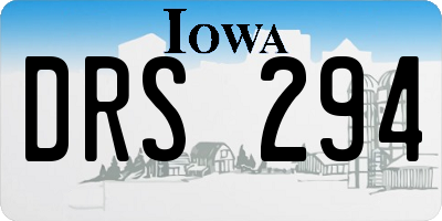 IA license plate DRS294