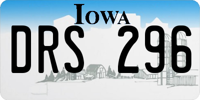 IA license plate DRS296