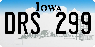 IA license plate DRS299