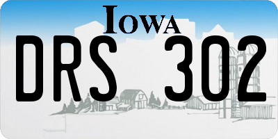 IA license plate DRS302