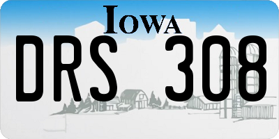 IA license plate DRS308