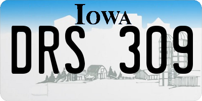 IA license plate DRS309