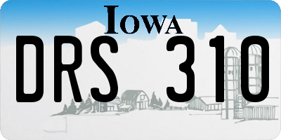 IA license plate DRS310