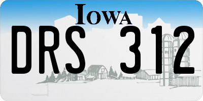 IA license plate DRS312